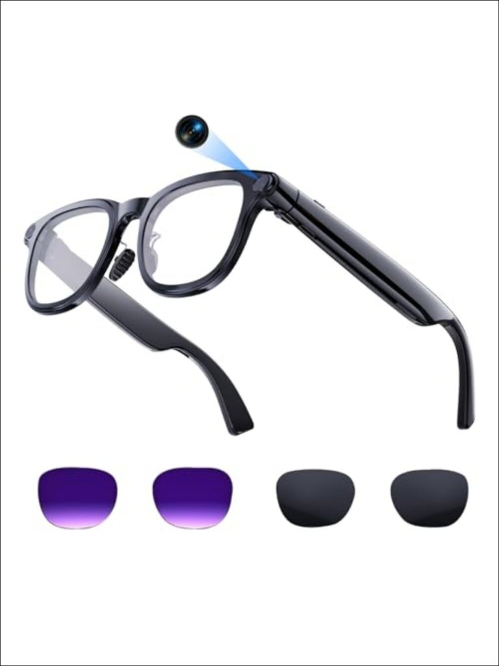 AI Smart Glasses 1080P Camera Bluetooth Audio Hands-Free Calling Vlogging